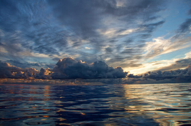 A Calm Atlantic Ocean at Sunset