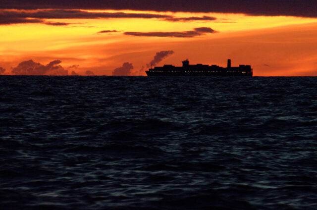 Passing Ship Silhouette