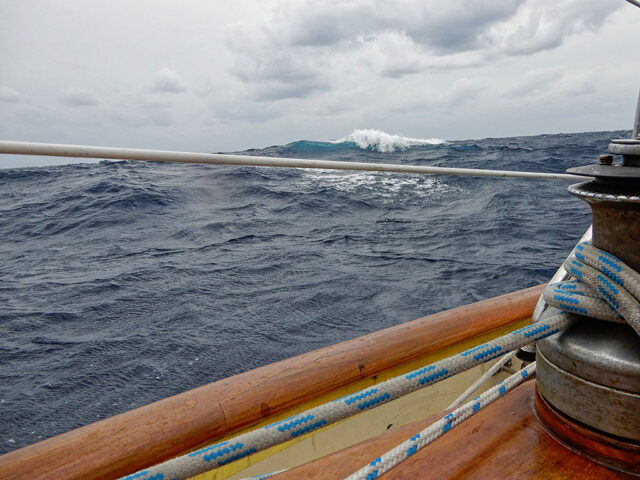 Overcast Sailing and Waves On the Atlantic Ocean