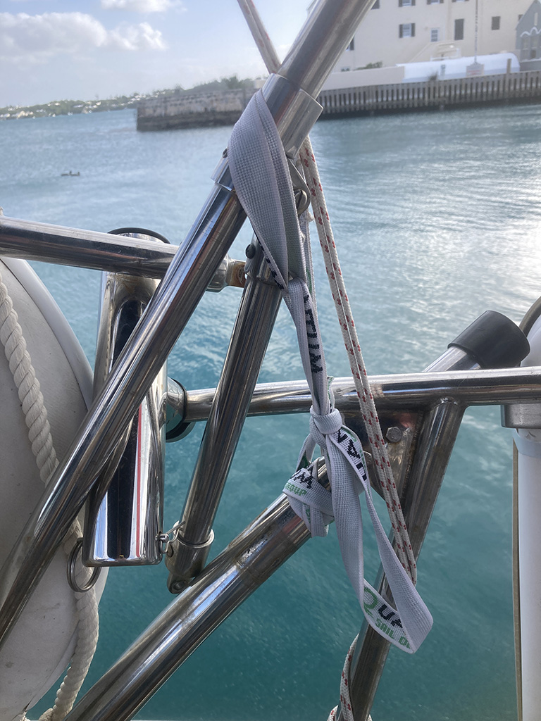 Bimini Frame Lashed down