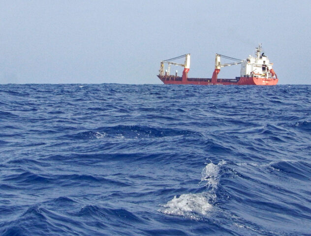 Passing Cargo Ship