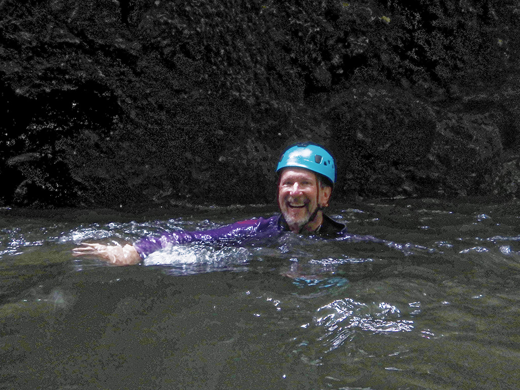 Kevin in the Pool after Jumping