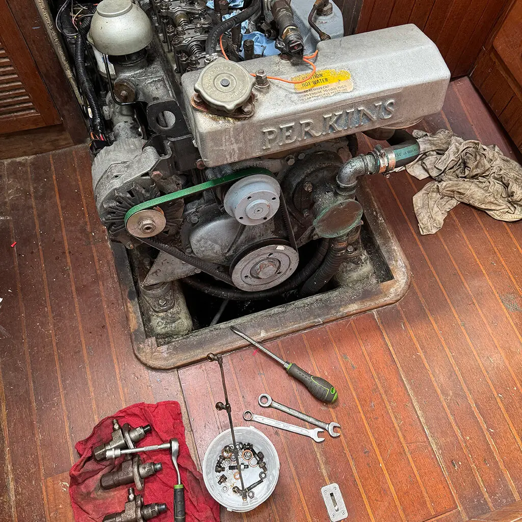 Injectors Removed for a Compression Test