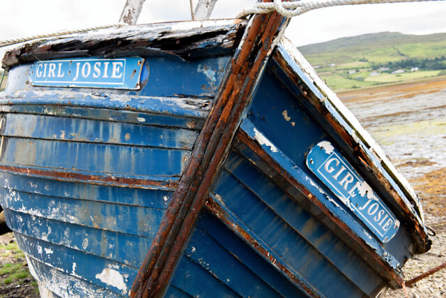 Bow and Name of Wrecked Boat named Girl Josie