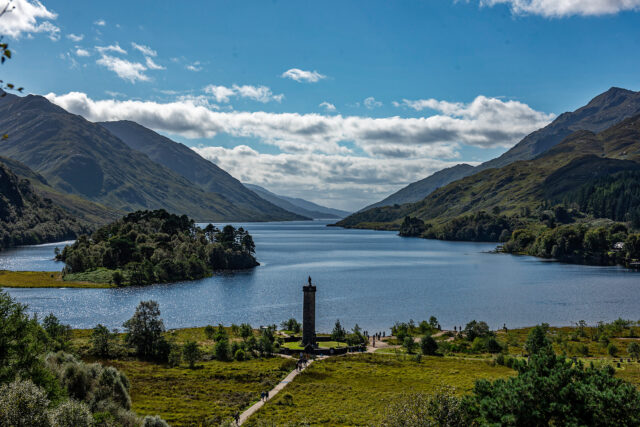 Glenfinnan Monument With Loch Sheil as Background
